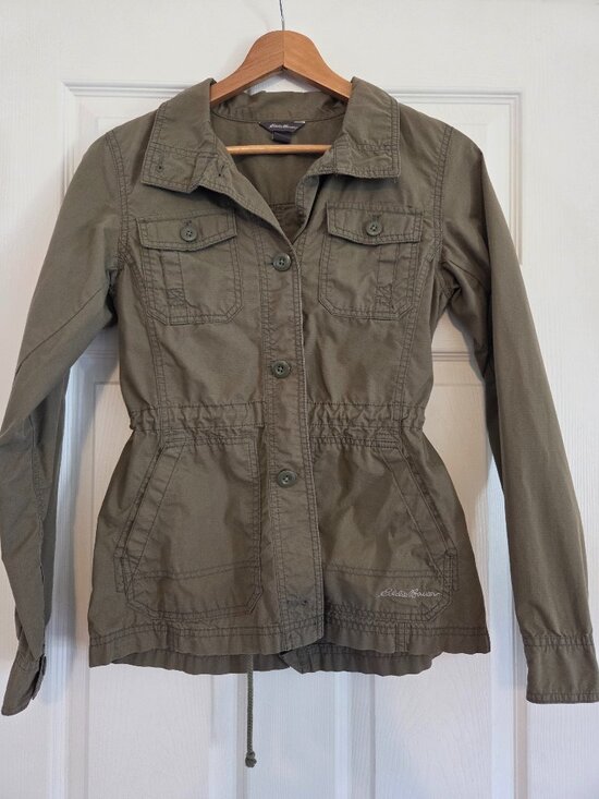 Eddie Bauer Jackets & Blazers - Eddie Bauer Olive Green Lightweight Utility Jacket Women's Size XS